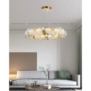 Modern chandelier lighting smoke gray glass round luxury crystal ceiling