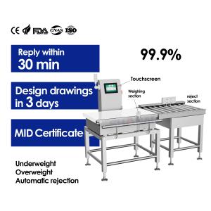 Buy cheap Sorting And Weighing Weight Sorting Machine With ±0.1g Sorting Accuracy Checkweigher from wholesalers