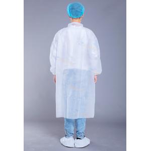 Non Woven 35g Disposable White Lab Coats With Hook Loop