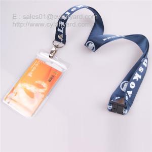 Buy cheap Rivet nylon strap with leather card badge, plain nylon lanyards from wholesalers