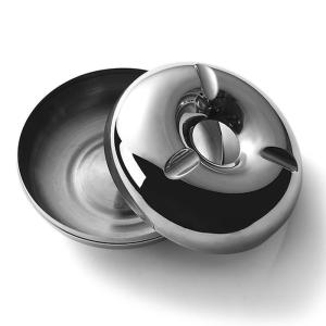 Shiny Silver 12cm Mini Pocket Ashtray Doughnut Shaped Antique Portable Ashtray