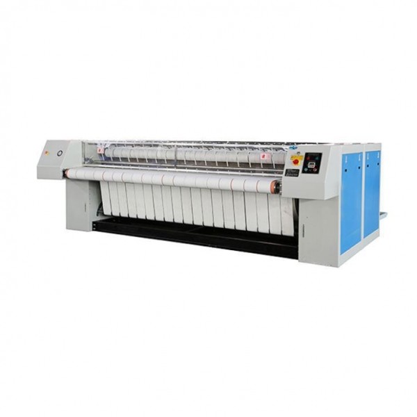 Fabric Laundry Flatwork Ironer Variable Frequency Speed Strong Steel Carbon