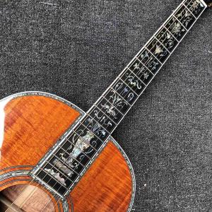 Buy cheap Custom Full Abalone Inlays OOO 39 Inch Round Body Solid Koa Top Acoustic Guitar from wholesalers