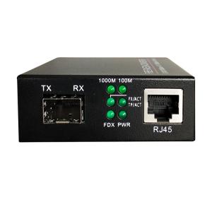Buy cheap SFP Media Converters, 1xRJ45, 1xSFP Slot, Fiber types, 100 or 1000M Speed and Distances Spanned are SFP Module-dependent from wholesalers