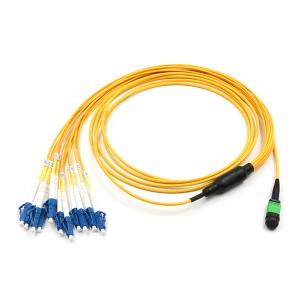 Buy cheap 12 Fiber MPO To LC Patch Cable With A 2.0mm Single Mode 9/125 OFNP Plenum Yellow Jacket from wholesalers