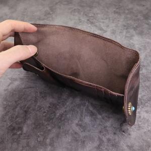 Buy cheap Three-Fold First-Layer Vegetable Tanned Leather Men's Wallet Japanese Style and Trendy from wholesalers