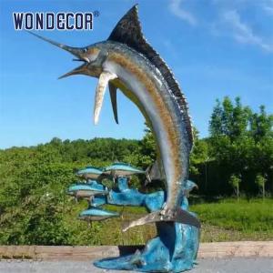 China Interesting outdoor garden decoration with large bronze sailfish sculptures on sale