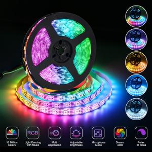 Waterproof 5M LED Strip Kit with RGB Color Changing Function and High Luminous