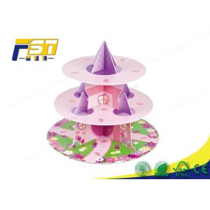 China Durable Cardboard Three Tier Cake Stand , Cardboard Cupcake Display Stands on sale