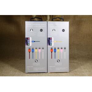 Recycled Foldable Electronic Data Cable Packaging Box With Plastic Handle