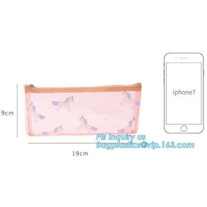 Buy cheap Clear vinyl Drawstring Bag, plastic custom printed pencil case, silicone DIY pencil case for gift, polyester rubber plas from wholesalers