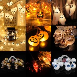 Buy cheap 20Led Halloween Pumpkin Ghost Skeletons Bat Eyeball Ornament Festival Bar Home Party Decoration Halloween Lights LED String from wholesalers