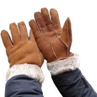 Buy cheap Wholesale Cheap Machine Sewing Stitching Lamb Fur Winter Warm Leather Gloves Men product