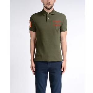 Buy cheap Military Green Cotton Polo Shirts With Logo Embroidered On Right Arm Slim - fit product