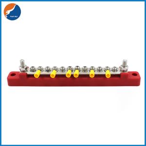 12 Way Common Busbar , 150A RV Marine Solar Copper Terminal Bus Bar With Cover