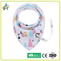 Buy cheap 100% Cotton Newborn Baby Bibs 34x31CM With Pacifier Clip Adjustable product