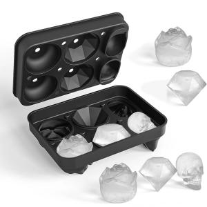 silicone rose ice mold 3 Diamond Ice Ball Maker Easy Release Large Ice Cube Form