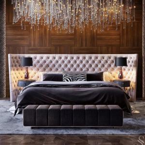 Buy cheap 2.2m King Size Fabric Bed 3.46m Modern Bedroom Furniture Sets 59.0in from wholesalers