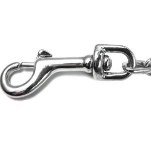 2 Way leash chain Dog Lead Metal Pets Choke Chain Heavy Duty Style Chrome Plated