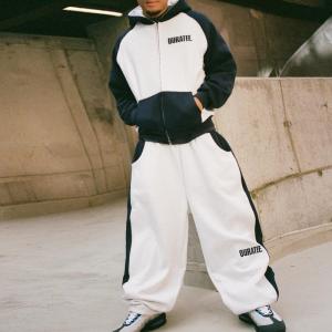 Buy cheap Custom Patchwork Oversized Zipper Up Streetwear Tracksuit for Men with Hoodie and Jogger Set from wholesalers