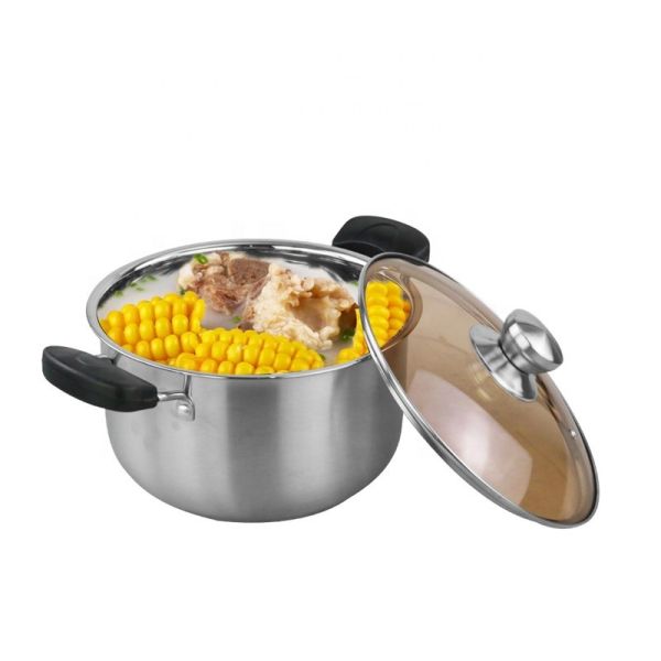 Competitive price bakelite handle stainless 201 casserole soup cooking pot