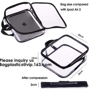 Buy cheap Clear Zipper Bag With Compression Packing Closure,Toiletry Bag With Pink Trim And Zipper Closing PVC zipper pouch bageas from wholesalers
