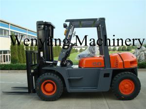 China Orange Black 5 Ton Diesel Forklift With ISUZU Engine 6BG1 EPA Approved on sale