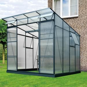 Buy cheap Anthracite Aluminium Frame Greenhouse 8x8 8x10 Polycarbonate Greenhouse from wholesalers