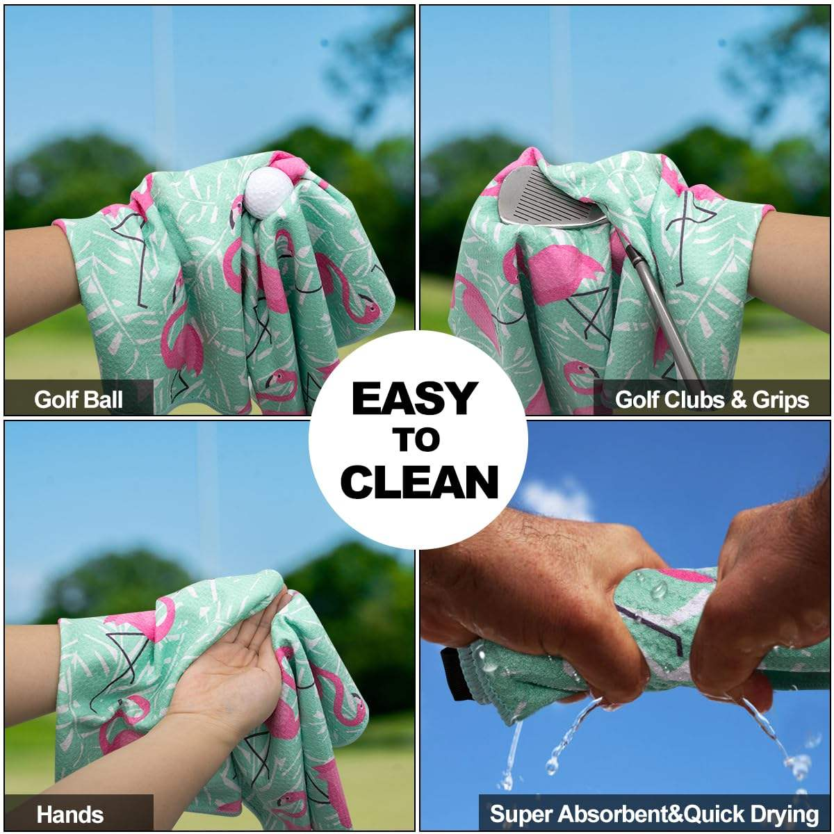 Personalized Designs High Quality Material Golf Towel Custom Printed Microfiber