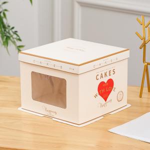 China Delicate Design Rectangle Cardboard Wedding Cake Packaging Box With Glossy Matt Lamination on sale