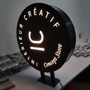 Double Side Outdoor Light Box Advertising Shop Round Rotating Light Box Led Sign
