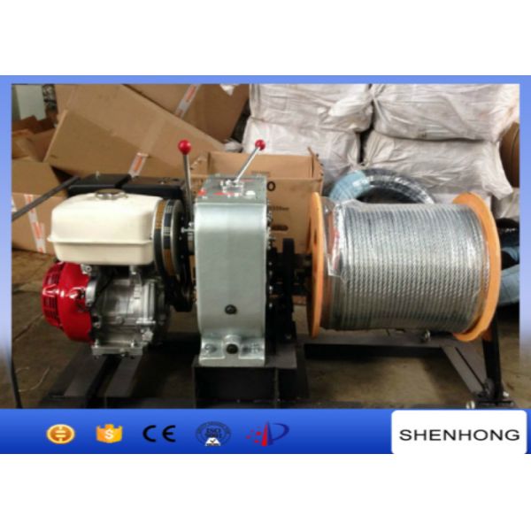Quality HONDA Gas Engine Wire Rope Capstan Hoist / Cable Pulling Winch For Line Construction for sale