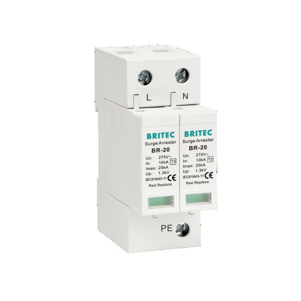 Buy cheap BR-20 2P 20kA Type 2 Surge Protective Device Single Phase Spd Lightning Thunder Arrestor from wholesalers