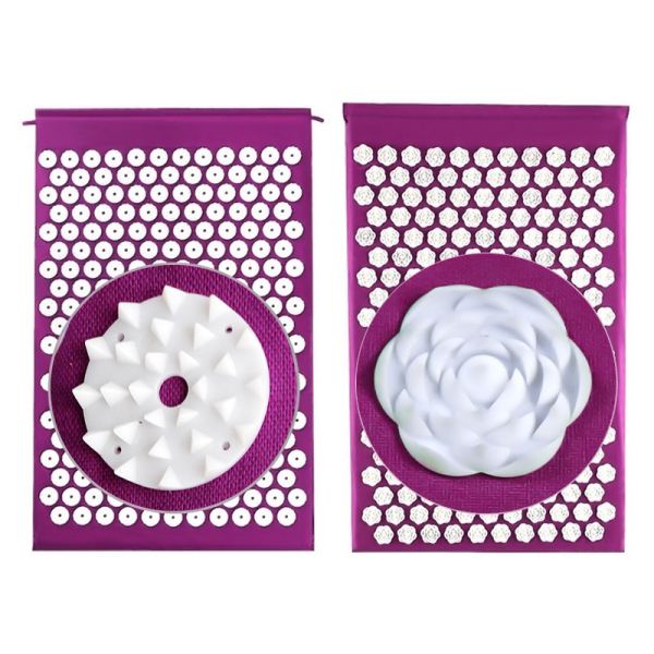 63.5*38.1*2.5cm High Stretchable Gray Massage Acupressure Yoga Mat With Spikes