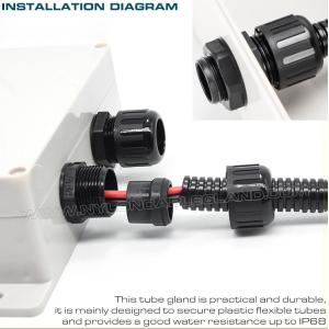 Buy cheap IP68 Plastic Straight Connectors, Adjustable Nylon 6 Cable Glands Waterproof Joints c/w M12~M63 Threads for AD10~AD54.5 Flexible Tubes from wholesalers