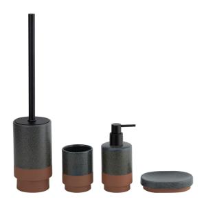 Buy cheap Ceramic Bathroom Countertop Acceessories Sets Round Shape Two-tone Black Pump Soap Dispenser Household Products from wholesalers