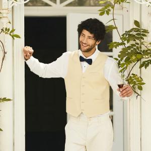 Buy cheap Cotton Polyester Blended Casual Linen Clothing Men'S Single Breasted 6 Button Suit Vest product