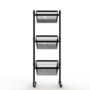 Buy cheap Iron Wire Grocery Display Stands With Wheels Knockdown Structure from wholesalers