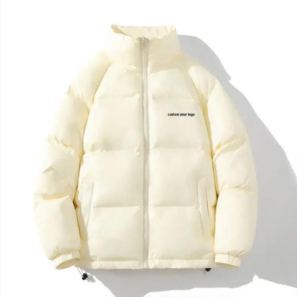 OEM Custom Embroidered Warm Thicken Bubble Mens The Winter Down Coats High Quality Quilted Padded Down Puffer Jacket for Men