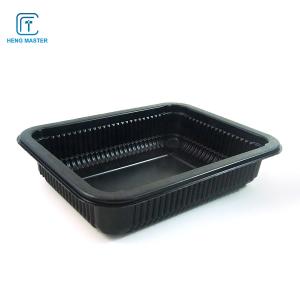 China Rectangle Black Disposable 18*16*4cm Frozen Food Tray on sale