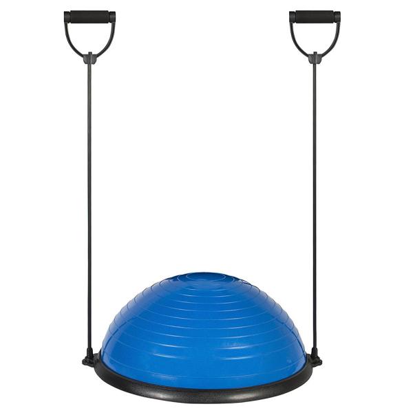 Quality Diameter 58cm Half Blue PVC Yoga Ball Explosion Proof Thickened for sale