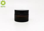 Buy cheap 30g Amber Color Face Cream Glass Jar , Cream Storage Jars With Black Cap from wholesalers