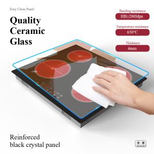 Temperature Control 3 Zone Built In Ceramic Hob Cooktop Frameless