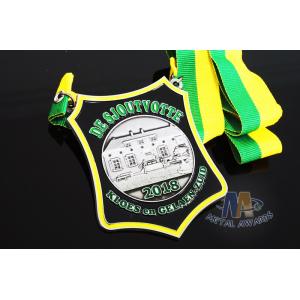 Nicekl Plating Soft Enamel Medals , Die Strucking Custom Medallions With Cord