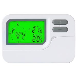 Buy cheap Adjustable Temperature Range 5°C to 35°C Boiler Room 7 Day Thermostat White Color Featuring Standby Current Lighting Current Less Than 3mA from wholesalers