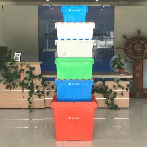 Buy cheap Solid Box Warehouse Stacking PP Attached Lid Nesting Plastic Crate for Easy Assembly from wholesalers