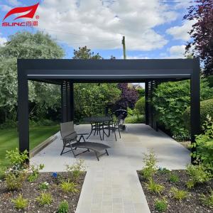 China Waterproof Aluminum Retractable Pergola / Aluminium Perforated Panel With Remote Control on sale