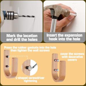 Buy cheap Custom Wooden U Shaped Curtain Hooks Eco-friendly Natural Wood from wholesalers