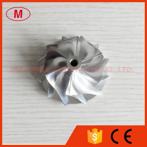 Quality RHF5H 43.26/56.00mm 6+6blades High performance turbo milling/aluminum 2618/billet compressor wheel for VF38/VF40/VF54 for sale