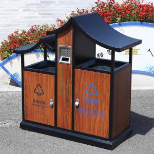 Buy cheap Garbage and Recycling Bin Outdoor Storage Outdoor Steel Sorting Garbage Bin with Cover from wholesalers